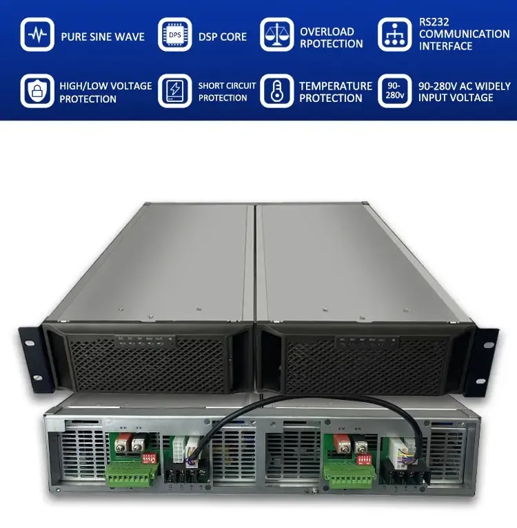AC modular inverter, with hot swappable modules that can be connected in parallel